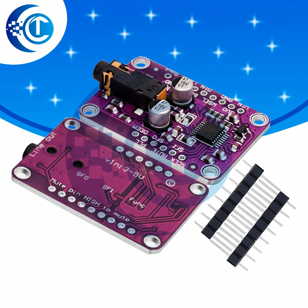 UDA1334A I2S DAC Module: Stereo Audio Decoder Board for Arduino – 3.3V-5V Compatible