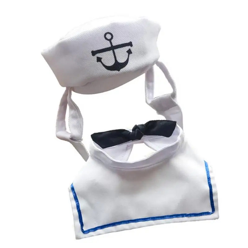 2018 Lovely Stylish Navy And Sailor Style Hat Plus Scarf Suit For Dogs And Cats Pet And E Navy Cloak