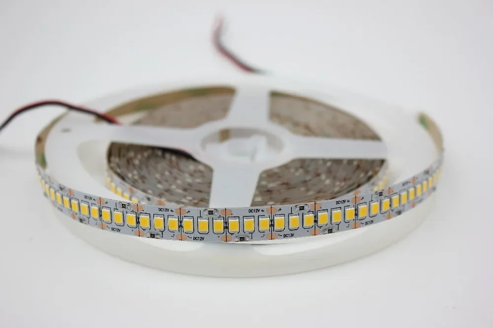 1m 2m 3m 4m 5 m/partia 10mm PCB 2835 SMD 1200 taśma LED DC12V ip20 niewodoodporny elastyczne światło 240 diod/m, biały ciepły biały