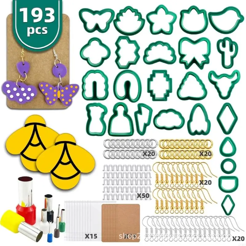 

CORD Polymer Clay Cutter Set,Clay Earring Cutter Clay Cutter for Polymer Clay Jewelry Making with Earring Cards,Earring Hook