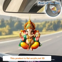 2D Ganesha Versatile Pendant Eastern Elements Keychain Flat Acrylic Ornament for Car Bag Festive Party Gift Hanging Decoration