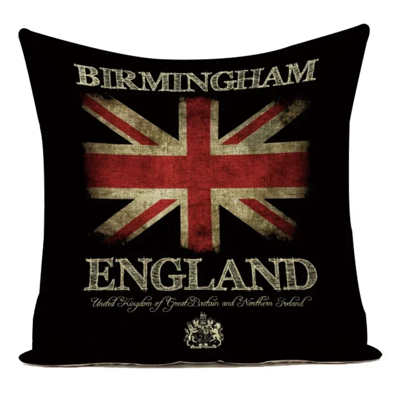 London Style Square Cushion Cover British Flag Soldier Throw Pillow Case for Sofa Car Living Room Bed Home Decor