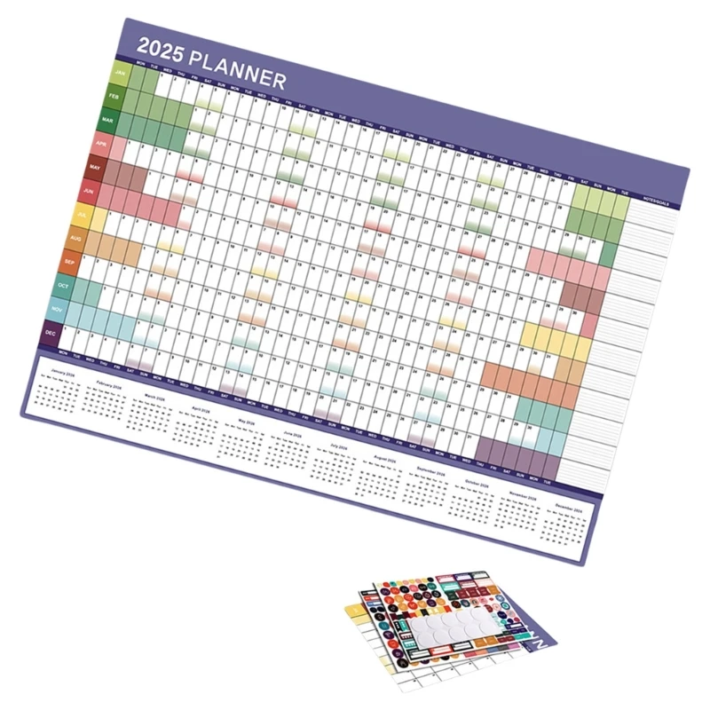 2025 Yearly Planner 2025 Home Wall Calendar 50x30cm 2025 Full Year to View Calendar Home Office Work Organizers Planner