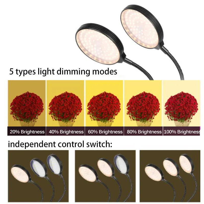 DC 5V USB Timer LED Wachsen Licht Gelb licht pflanze blume wachsen Phytolamps Desktop Clip Phyto Lampen innen gewächshaus wachsen Box