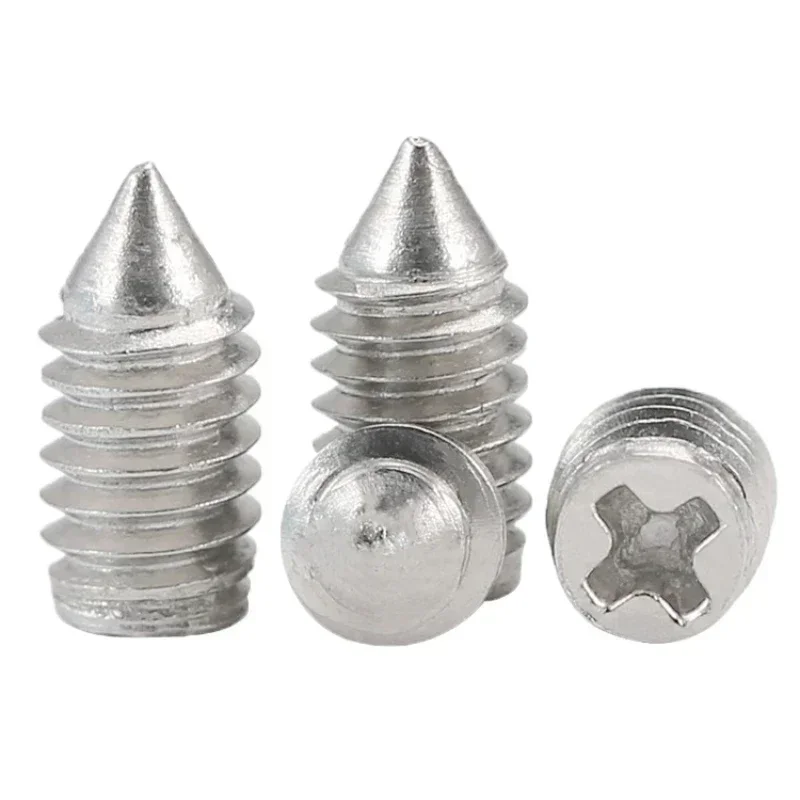 304 Stainless Steel Phillips Tapered End Headless Bolts Cross Recessed Cone Point Grub Set Screw M2 M2.5 M3 M4