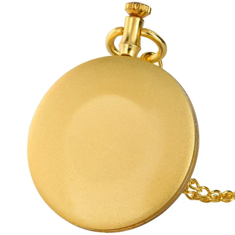 Top Luxe Gouden Open Gezicht Quartz Pocket Horloge Romaanse Nummers Analoge Wijzerplaat Hanger Klok Met Ketting Reloj Fob Klokken