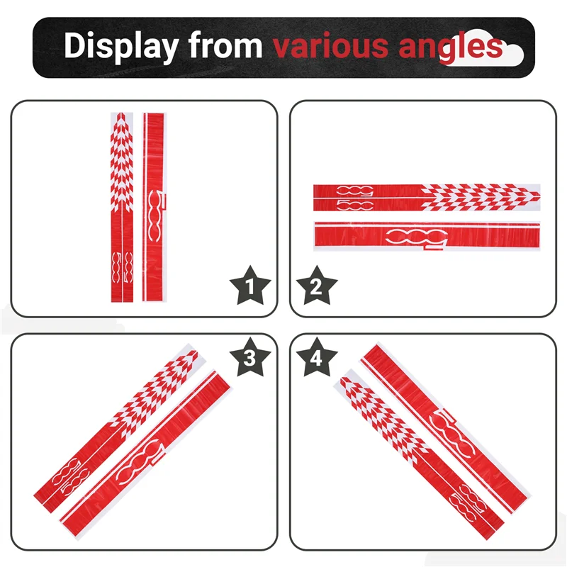 

1 Set Car Hood Bonnet Stickers Body Door Side Skirt Stripes Decal For Fiat 500 Auto Decorate Vinyl Film
