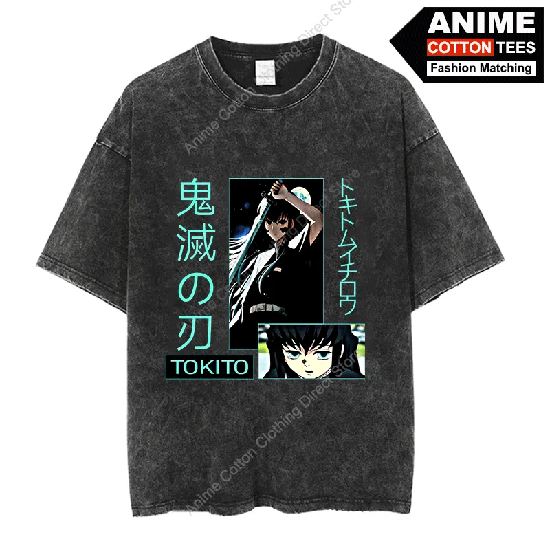 

Tokitou Muichirou T Shirt Anime Demon Slayer T-shirt y2k Harajuku Hip Hop Casual Unisex Streetwear Cotton Oversized Loose Tees