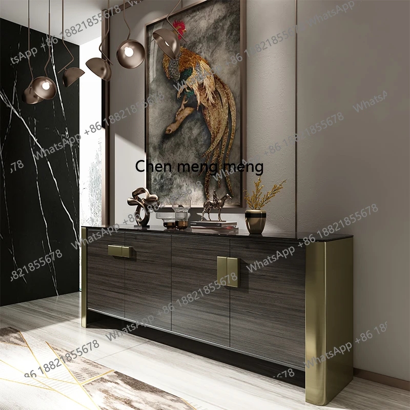 

Edge cabinet, rock slab household storage cabinet, minimalist living room entrance cabinet