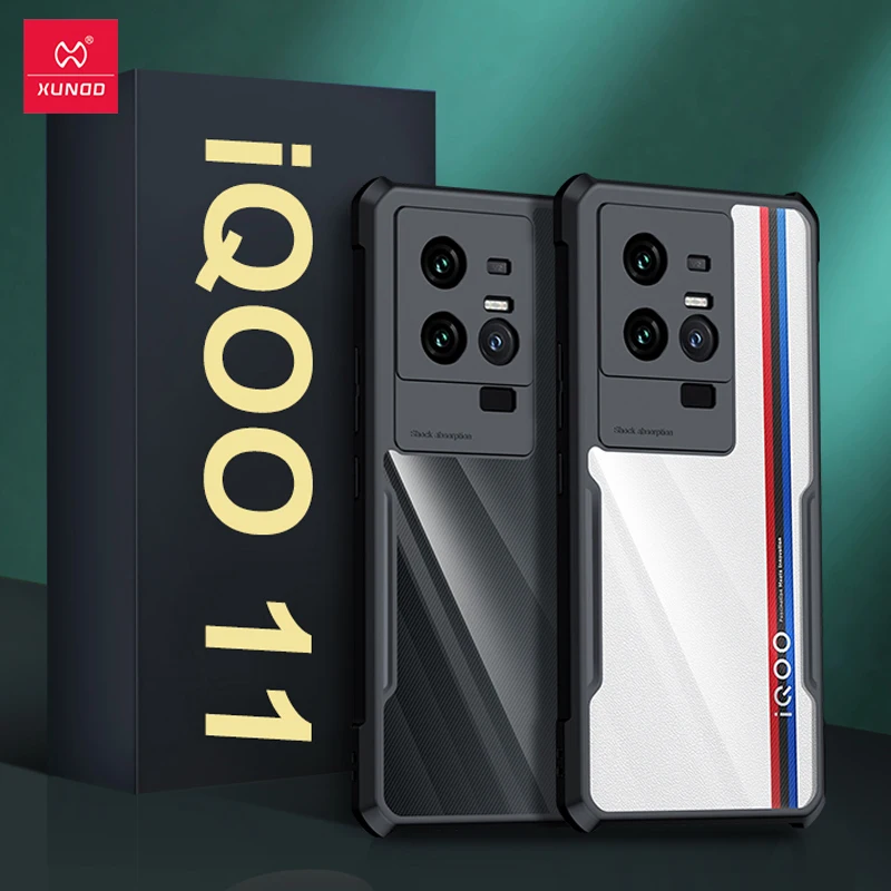 

Чехол Xundd для VIVO IQOO 11 10 Pro, противоударный чехол-подушка безопасности, защита объектива, Прозрачная мягкая задняя крышка из ТПУ и поликарбоната с рисунком