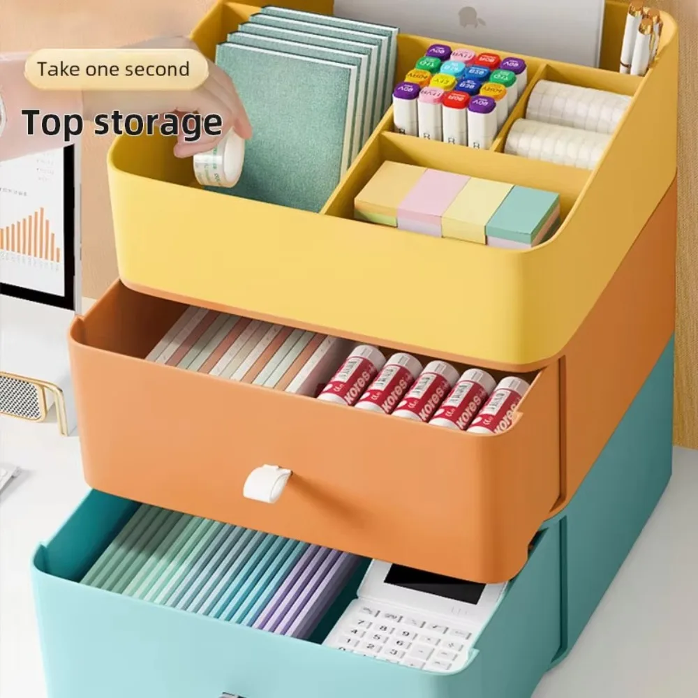 

Stackable Desktop Drawer Storage Box Desktop Organizer Boxes Multi-layer Stationery Storage Cabinet Office Storage Baskets