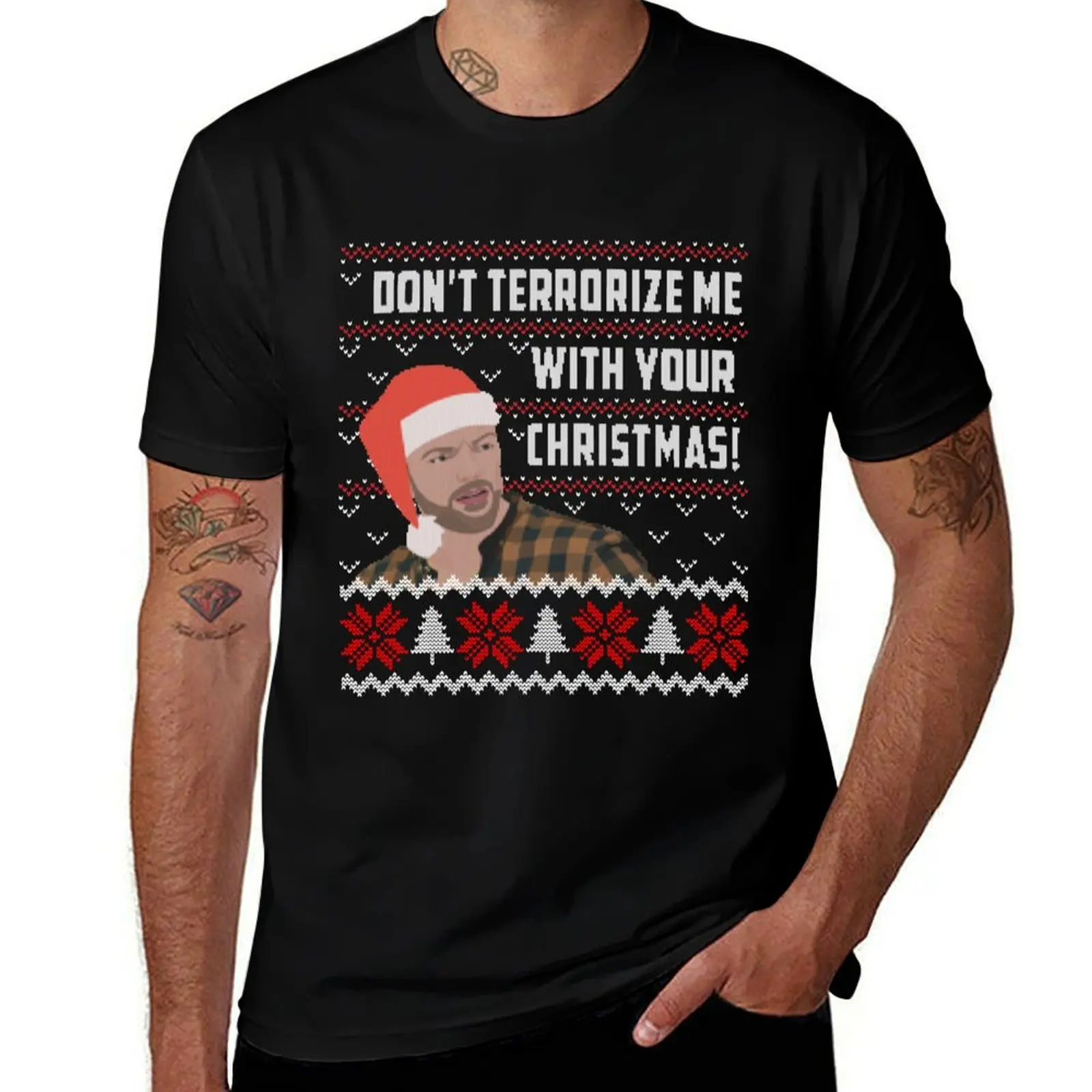 

90 Day Fiance Andrei Don't Terrorize Me With Your Pregnancy! Ugly Christmas Sweatshirt T-Shirt Basic Comfort Fit T-Shirt for Men