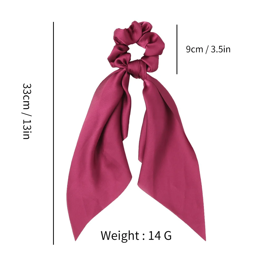 Fashion Korean Solid Color Scrunchies Long Hair Rope Hair Ties For Women Ponytail Scarf Sweet Elastic Hair Band Hair Accessories