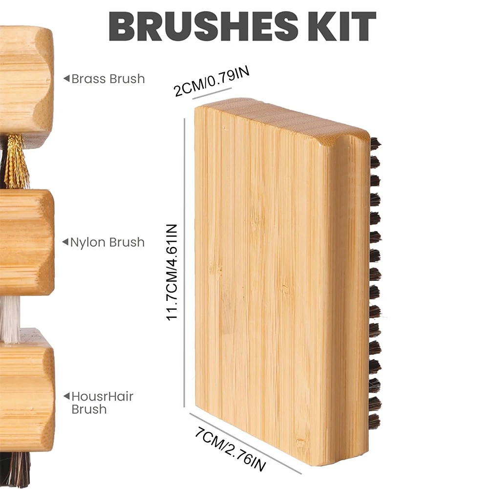 3 pçs kit de escova de cera de esqui/snowboard alça ergonômica escova de cera de esqui portátil escova de afinação de snowboard acessórios de snowboard