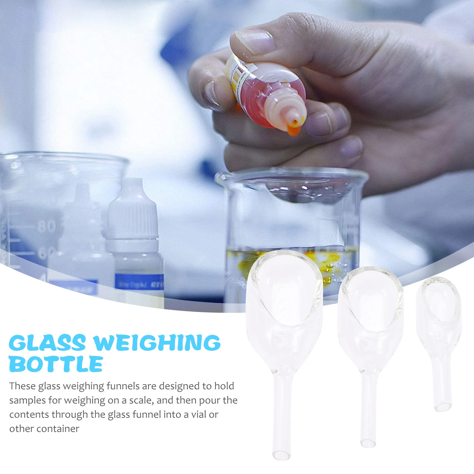 

3Pcs Clear Glass Laboratory Weighing Boat Durable Lightweight Funnel for Lab Experiments Accurate Measurement Non-Stick Surface