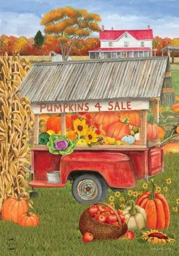 Pumpkins For Sale Truck Garden Flag