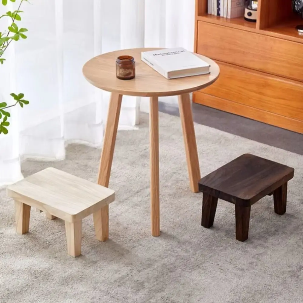 Solid Wood Small Stool Japanese-style Stretched Legs Shoe-changing Stools Multifunctional Large Load