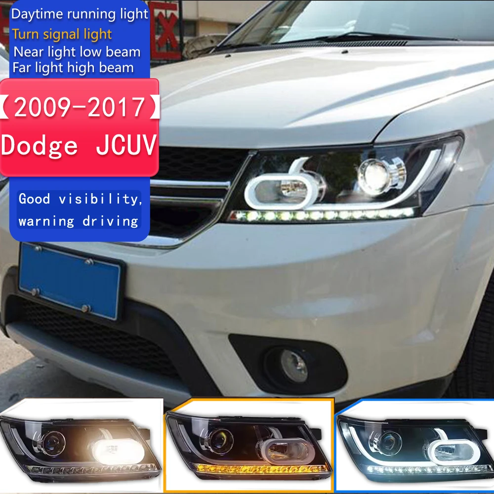 

Стайлинг автомобиля для Dodge JCUV Journey 2009-2017 светодиодные фары Fiat Freemont LED DRL Hid Angel Eye Bi Xenon Beam аксессуары