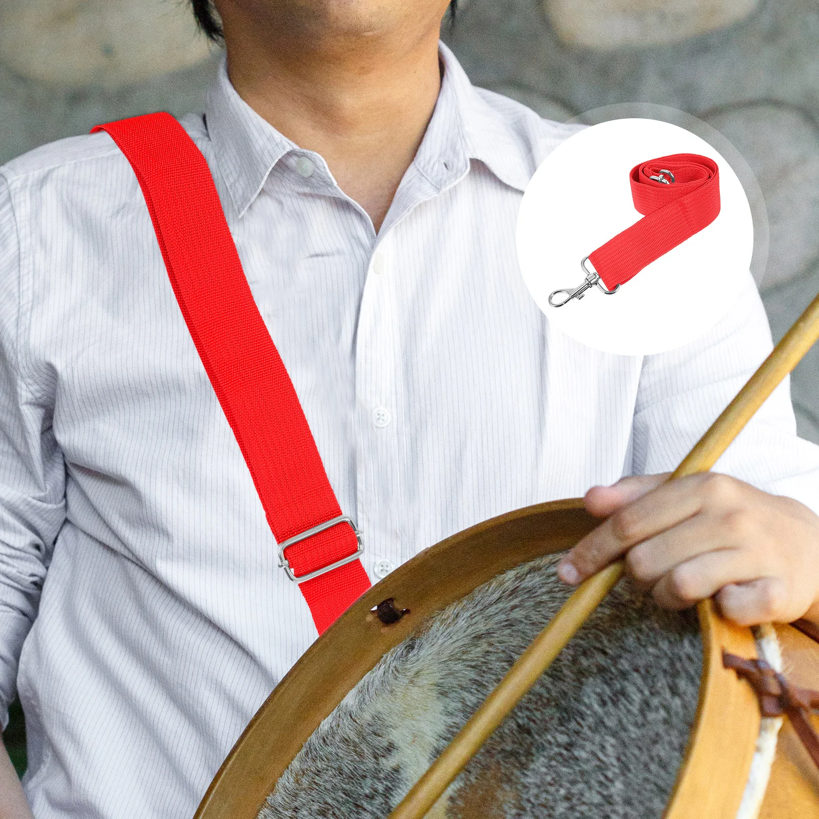 Adjustable Snare Drum Strap Premium Polyester Replacement Marching Sling Belt Easy Use Hands Free Parade Performance