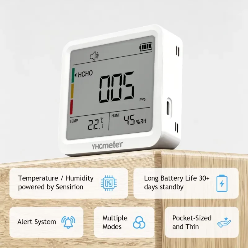 Portable Formaldehyde Detector HCHO Monitor with Built-in Lithium Battery for Home Factory OEM OBM