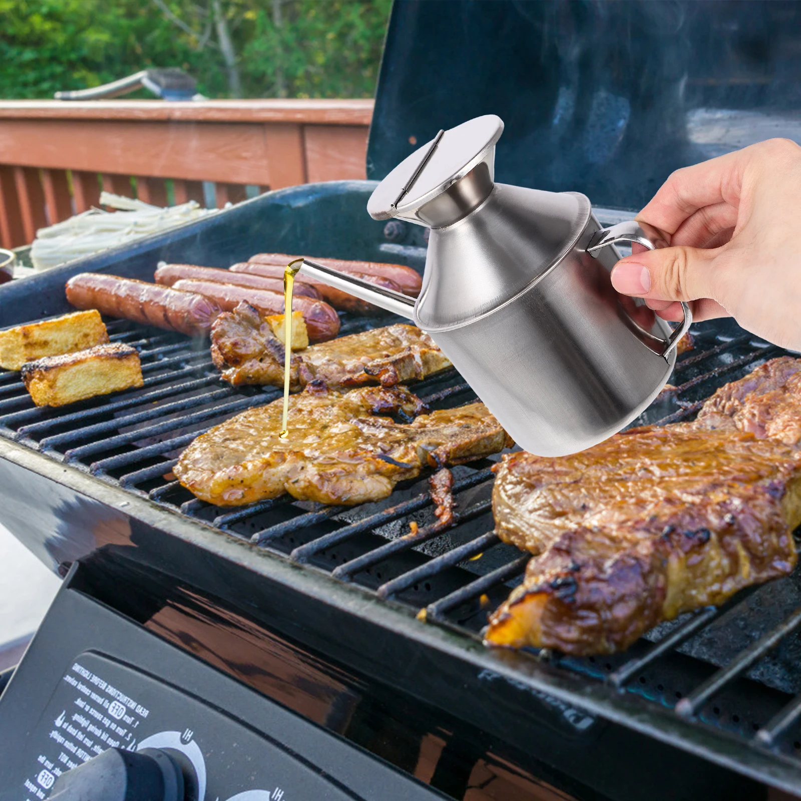 

Stainless Steel Oil Pot Container Storage Cooking Oven Holder Kitchen Dispenser Strainer Girl