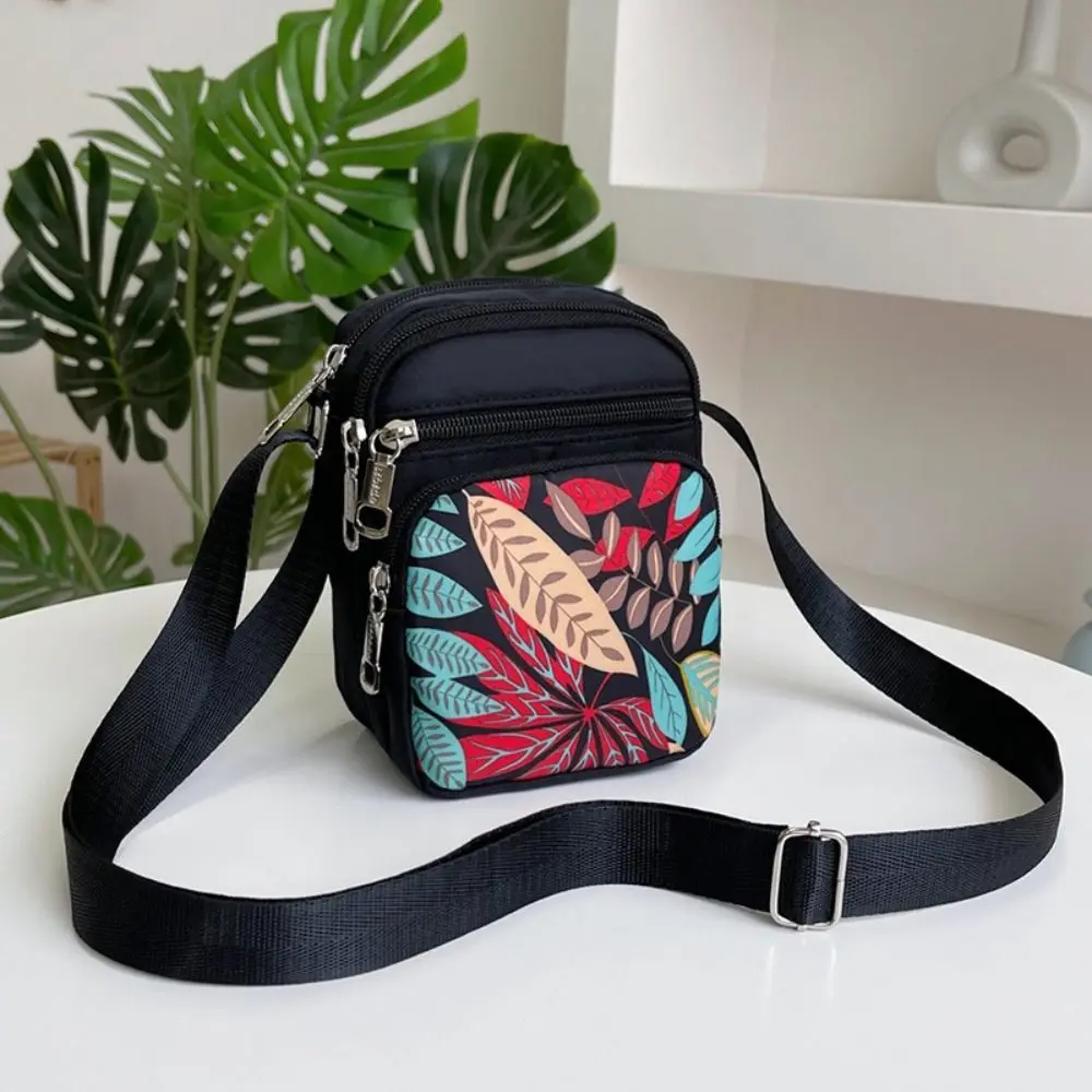 Women\'s Small Square Bag New Style Nylon Casual Printing Portable Polyester Bags Multi-layer Ladies Shoulder