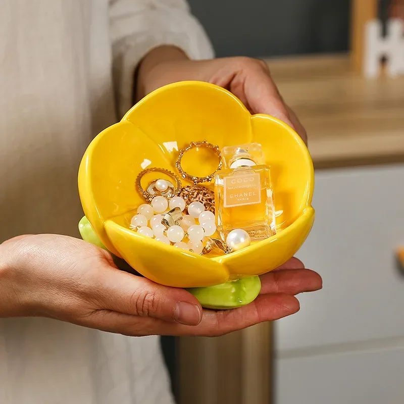 

Элитный керамический органайзер для украшений в форме тюльпана, подставка для ключей, декор для туалетного столика, украшение для прихожей и фойе