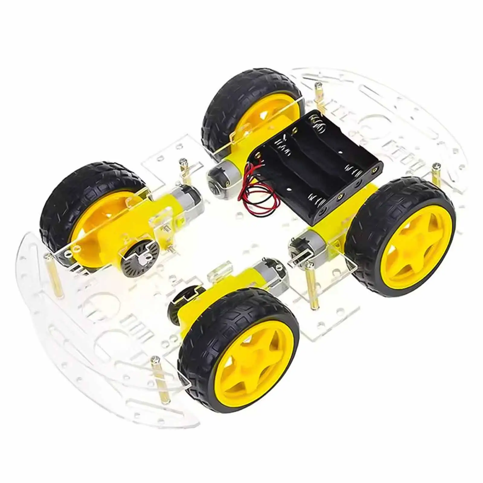 RC Car Chassis Kits Sturdy Easy Installation DIY Projects Multiuse 4WD 4-wheel Drive for School Home Living Room Adults Kids