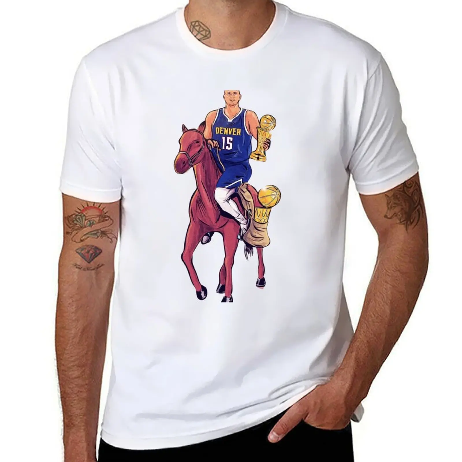 Camiseta Nikola Jokic Champ, camisetas de algodón para hombre, camiseta ajustada