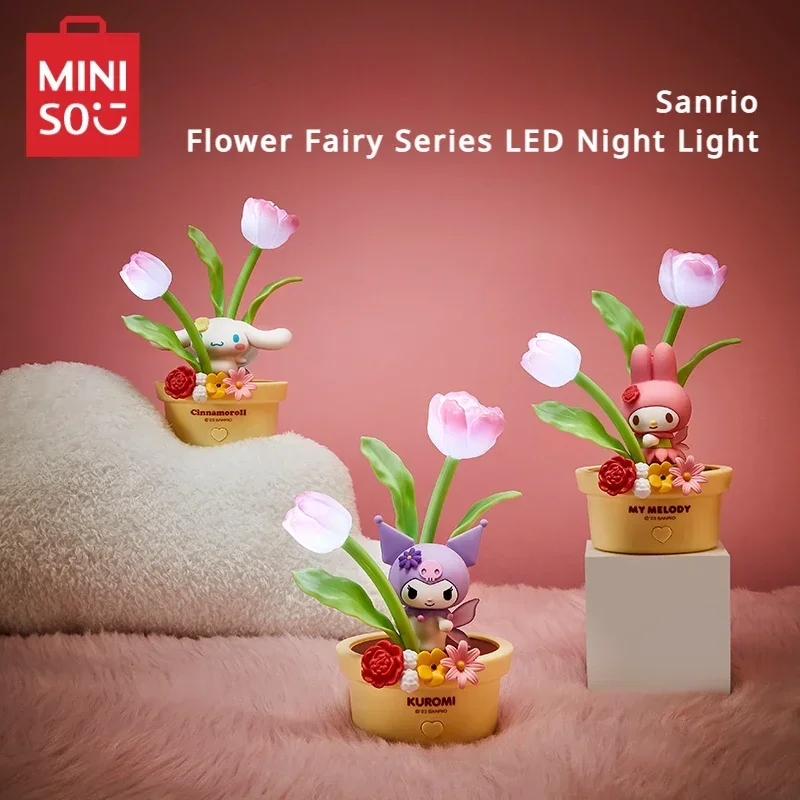 

MINISO Sanrio Flower Fairy Series LED Night Light for Sleeping Birthday Gift Animation Peripheral Kuromi Cinnamoroll My Melody