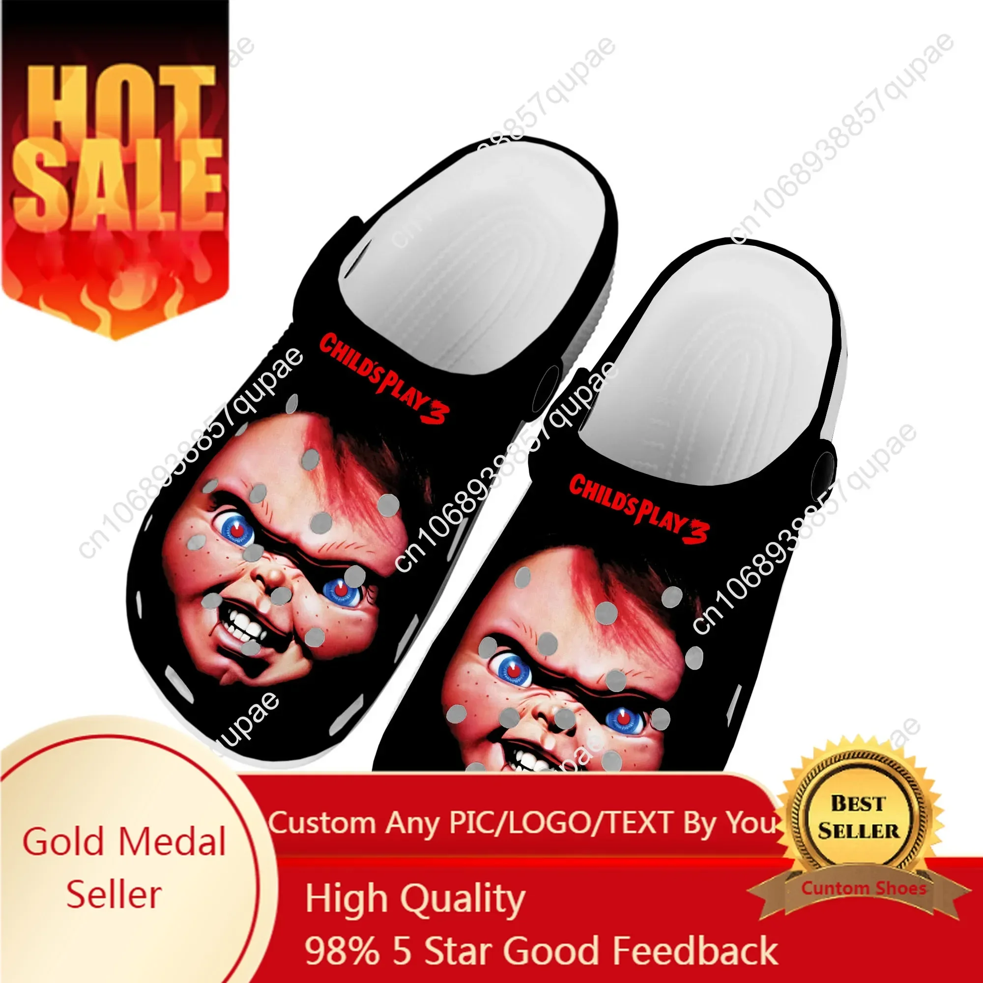 

Horror Movie Childs Play Chucky Home Clogs Custom Water Shoes Men Women Youth Boy Girl Shoe Garden Clog Beach Hole Slippers