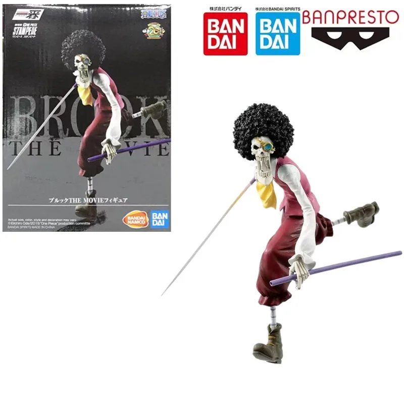 

In Stock Bandai One Piece New Theater Edition Limited Skull BROOK Anime Figure Genuine Figure Model Toys for Children Action