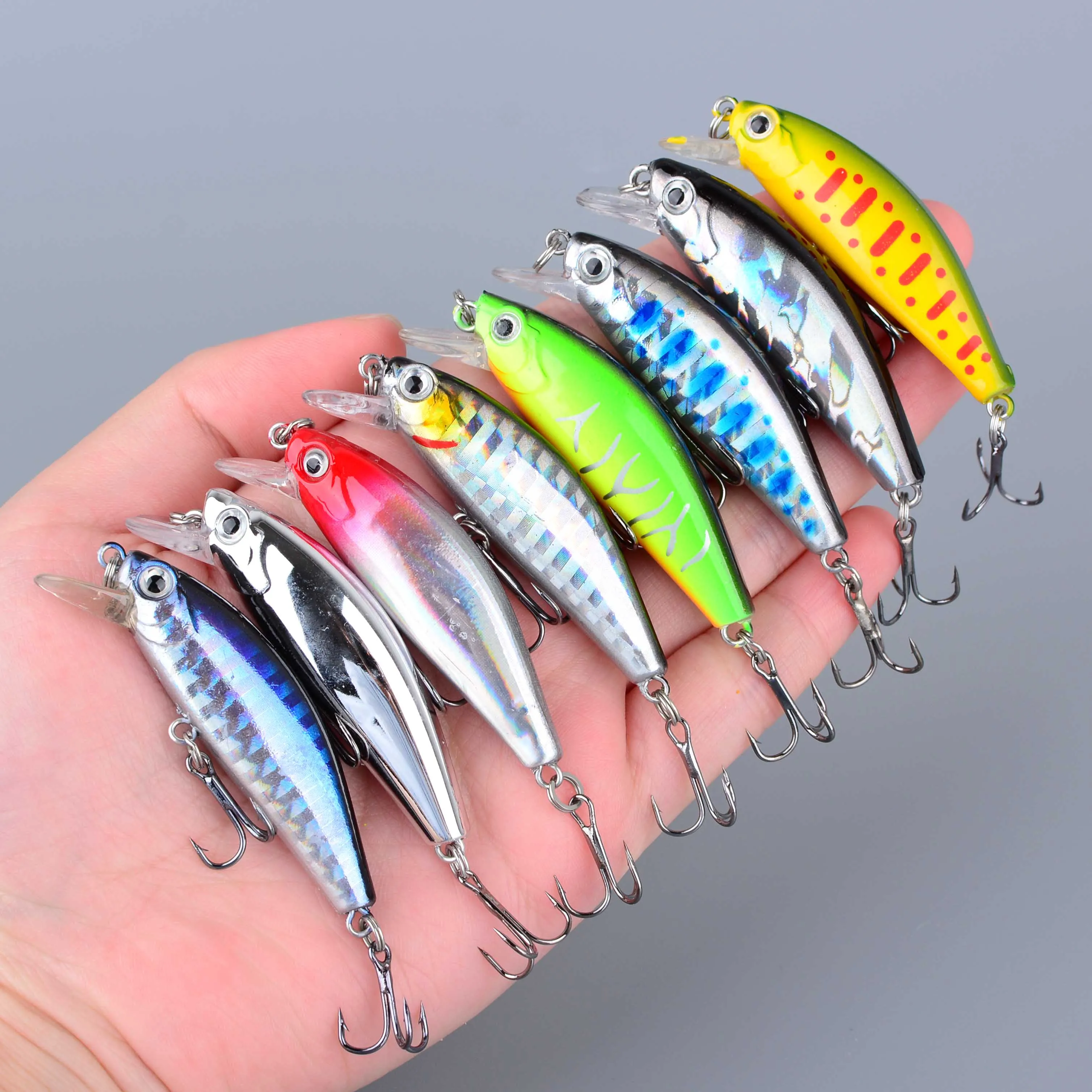 Señuelo Minnow hundible Wobbler Crank para lubina con anzuelo