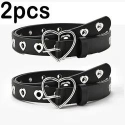 Punk Style High-end PU Leather Cardioid Pin Buckle Belt Women's Waist Straps for Jeans & Casual Wear Fashion Novelty Waistband