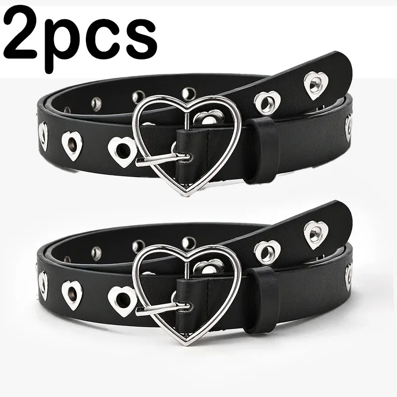 Punk Style High-end PU Leather Cardioid Pin Buckle Belt Women's Waist Straps for Jeans & Casual Wear Fashion Novelty Waistband