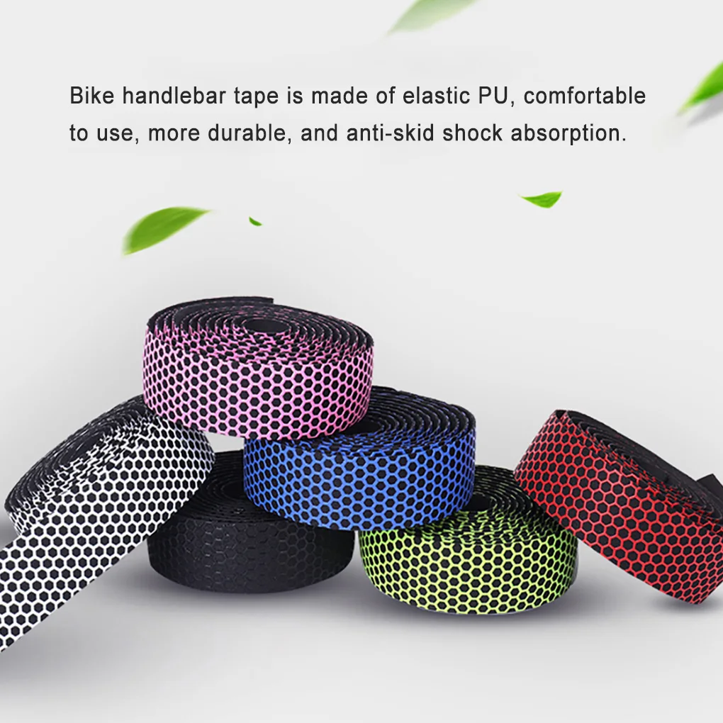 2Pcs Bike Handlebar Tapes Shock-absorbing Wrap Cycling Riding Green