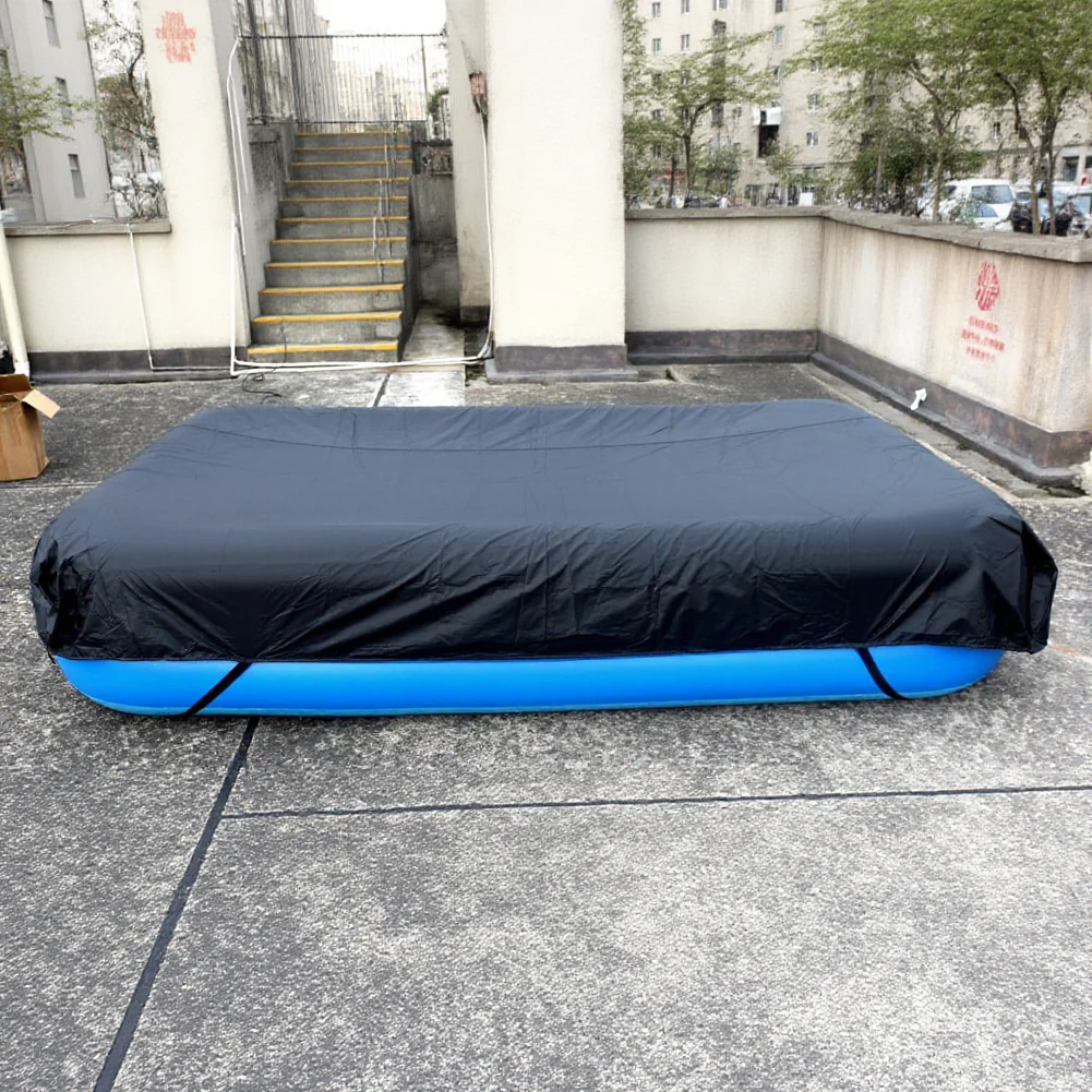Swimming Pool Cover Rainproof Dustproof Foldable For Rectangular Frame Inflatable Pools Outdoor Backyard Garden Patio Protection