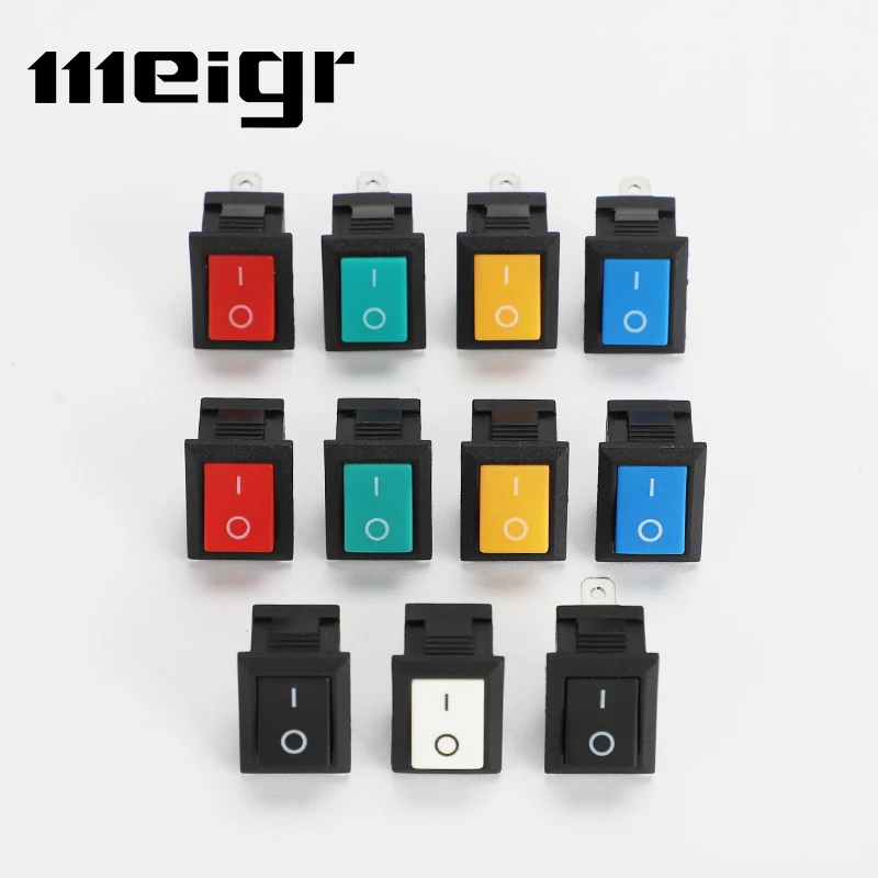 5 PCS/Lot KCD1 21X15mm Rocker Switch ON-OFF 2 Position Power Switch 2Pin 3Pin 6A/250VAC 10A/125VAC Red Blue Yellow Black White