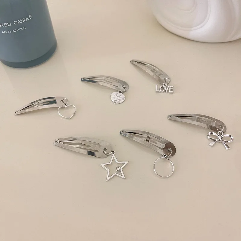 Fashion Metal Geometric Hair Clip Women Bow Pendant Hairpins Headwear Girls Child Hair Clips Pins Accessories Hairclip Headdress