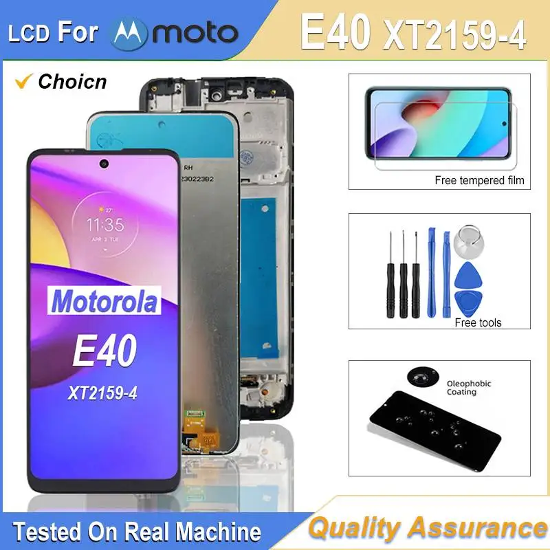 100% probado para Motorola E40 LCD MONTAJE DE digitalizador con pantalla táctil piezas de repuesto para Moto E40 LCD XT2159-3 XT2159-4 pantalla