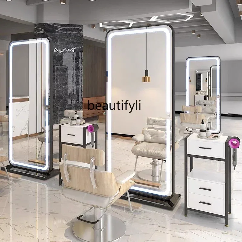 Y SS NewHairdressing دولاب الزينة صالون حلاقة لصالون الشعر قص الشعر على الوجهين مرآة أرضية مرآة واقفة