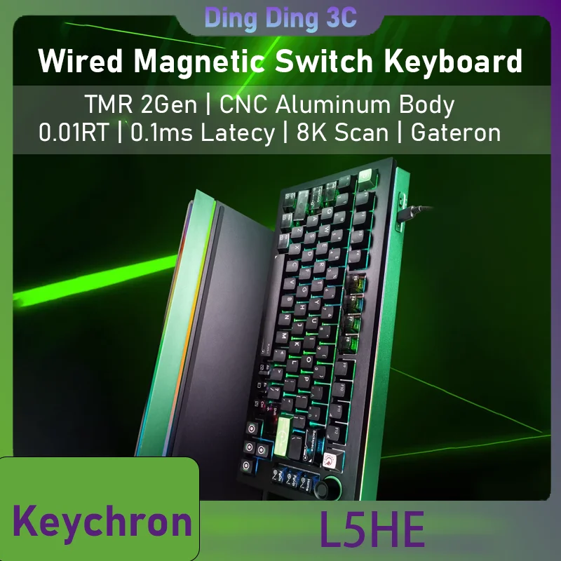 

Механическая клавиатура Keychron Lemokey L5HE с магнитными переключателями, проводная, частота опроса 8k, алюминиевый корпус, RGB, RT Delta, для Valorant