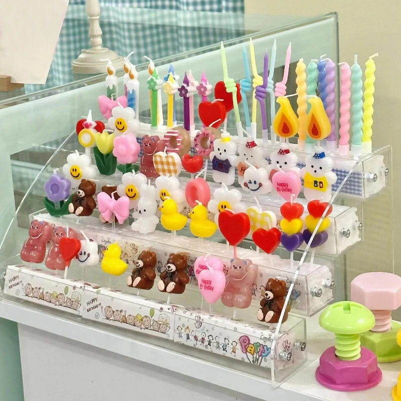 Instagram influenceur dessin animé bougies d'anniversaire populaire fleur fête chapeau ours en peluche doux