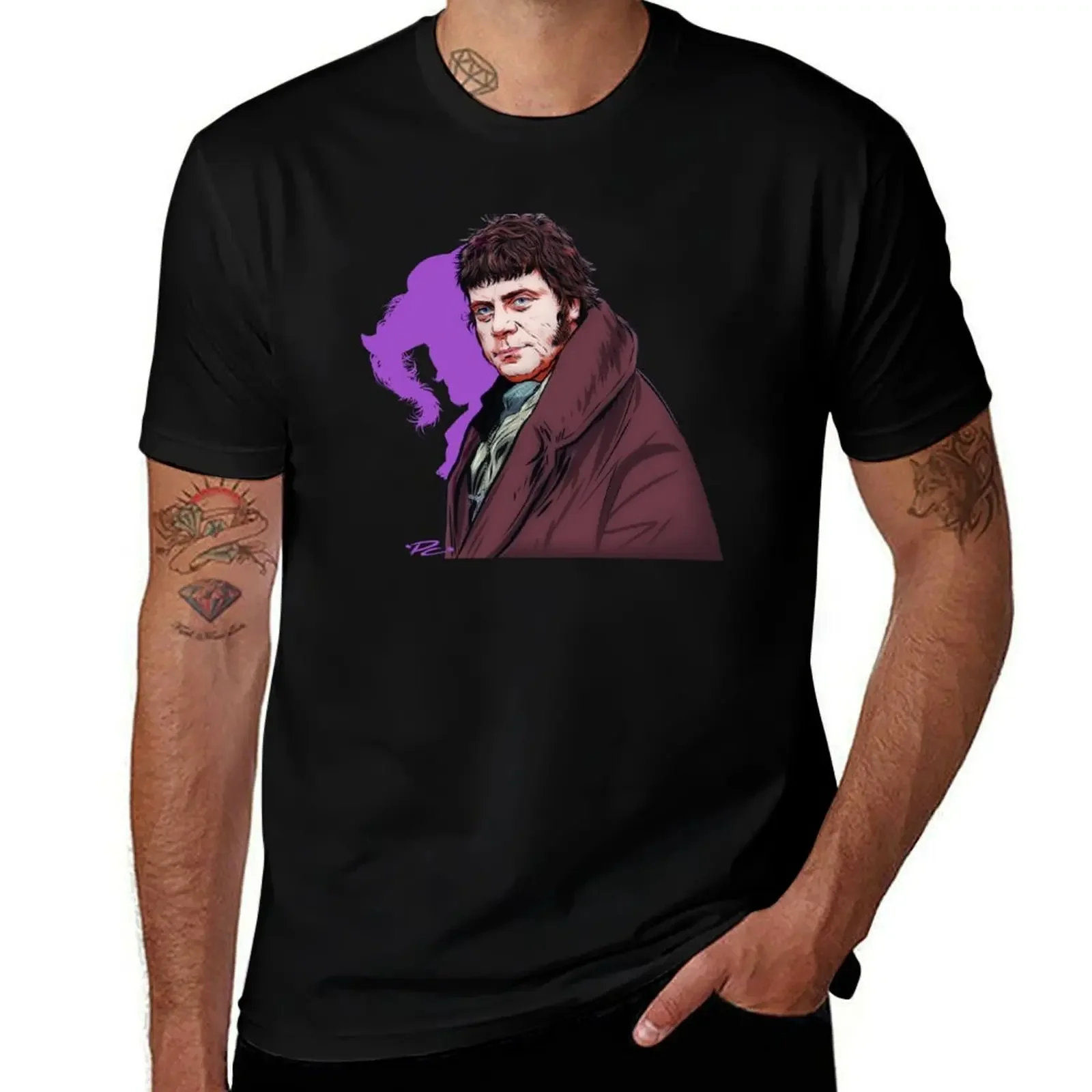 Oliver Reed - An illustration by Paul Cemmick T-Shirt blanks heavyweights blue lock anime tshirt heavyweight t shirts for men