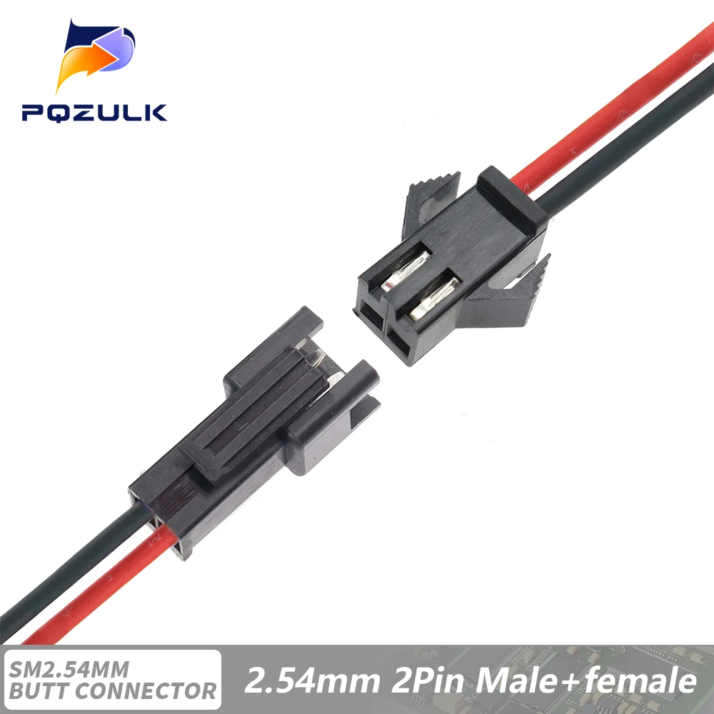 10PCS JST SM 2/3/4/5/6Pins 2,54 MM Stecker Männlichen zu Weiblichen Draht stecker kabel zopf Stecker LED Anschluss linie 20cm Lang