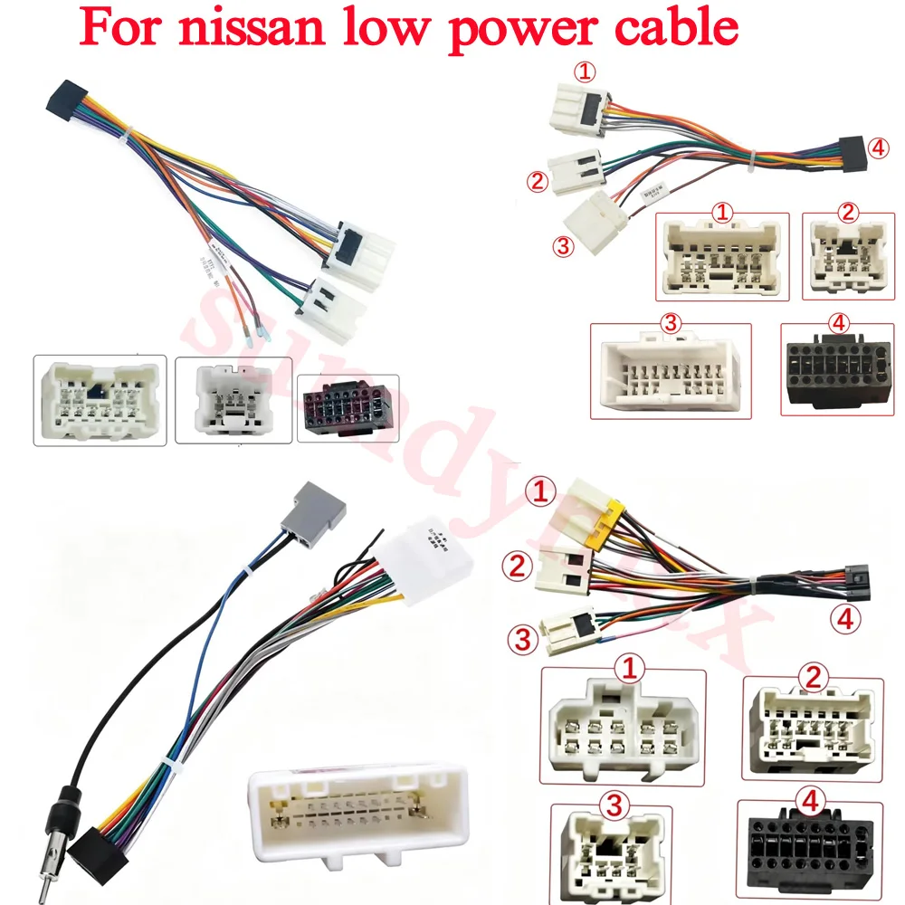 Car 16pin Wiring Harness Adapter For Nissan X-Trail T30 350Z Skyline V35 Patrol Navara Maxima car Radio Power Cable