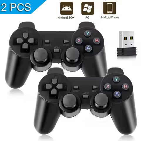 2.4G Wireless Gamepad 1/2 Pack - Ergonomic USB Joystick for PC/Android TV/Switch, Dual Vibration