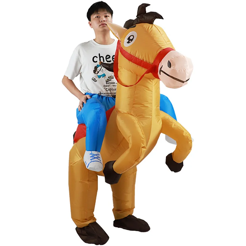 Riding Horse Inflatable Costume Halloween Show Costume Funny Animal Ride Walking Jazz Horse Inflatable Costume