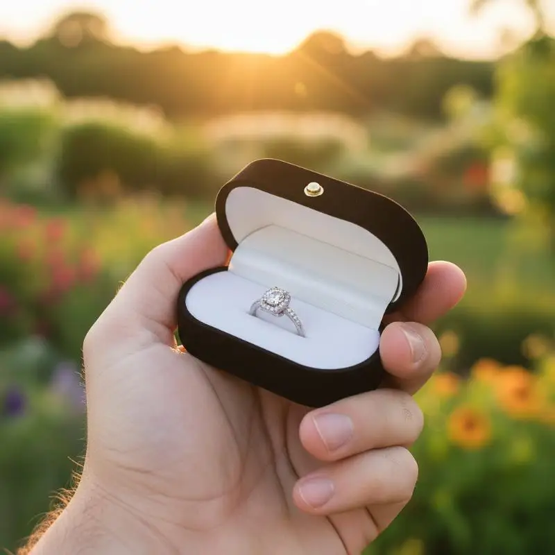 1 PCS Felt Ring Box Mini Portable Ear Stud Jewelry Box Wedding Ring Pair Box Jewelry Storage Box
