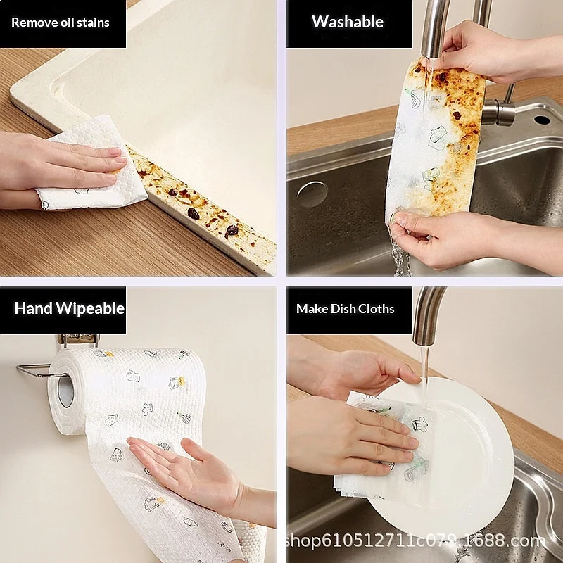 Lazy One-Time Thickened Kitchen Cleaning Rag Non-Woven Washable Dishcloth